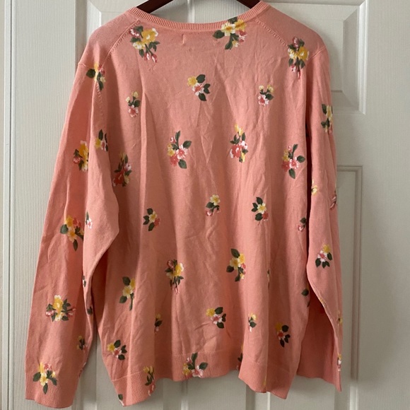 Karen Scott Button Down Cardigan Floral Pink Coral - Picture 4 of 9